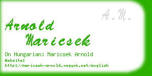 arnold maricsek business card